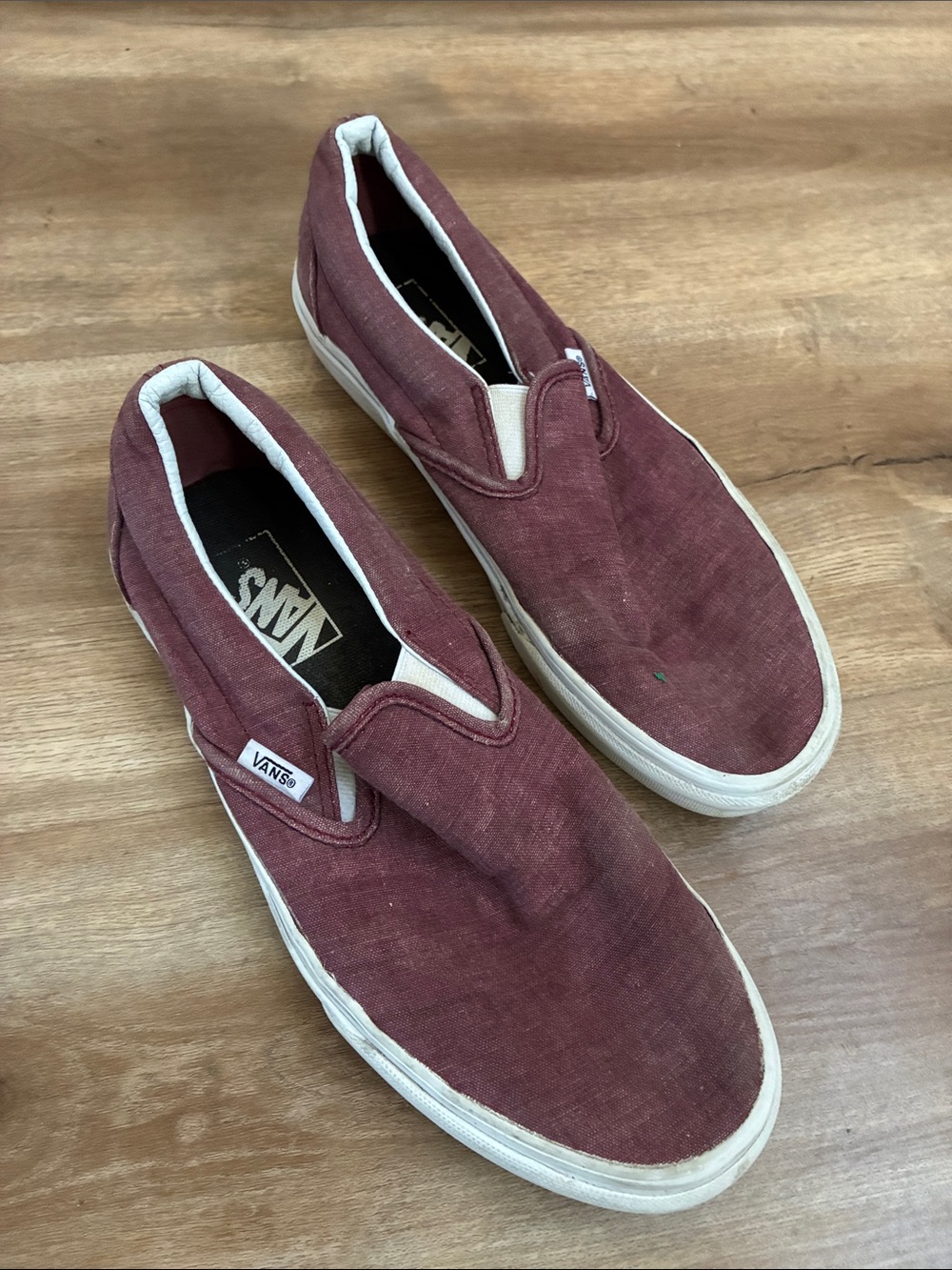 Vans Classic Slip-On Canvas Loafers in Maroon